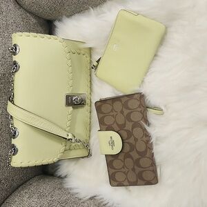 NWT. Coach Lane whipstitch shoulder bag and accessories